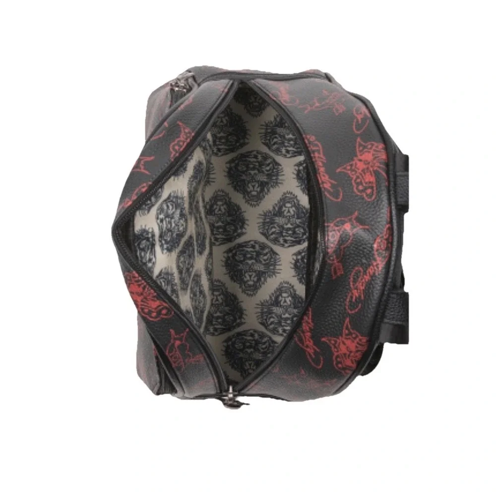 Ed Hardy Women's  Butterfly Design Red/Black Faux Leather Mini Backpack New